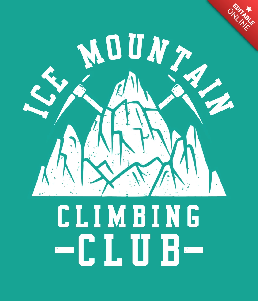Modèle de conception de logo de club d'escalade de glace vintage