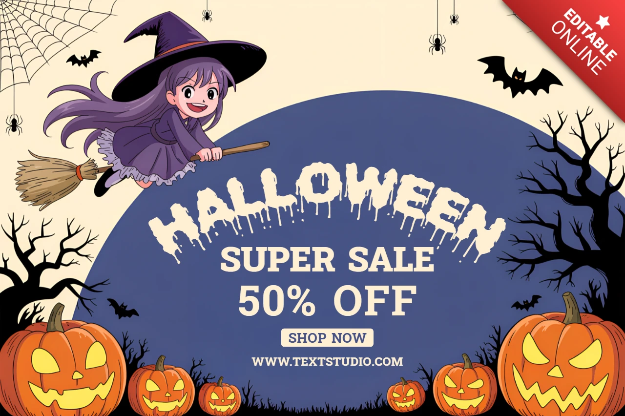 Halloween-Zauberer-Designvorlage für Werbeflyer