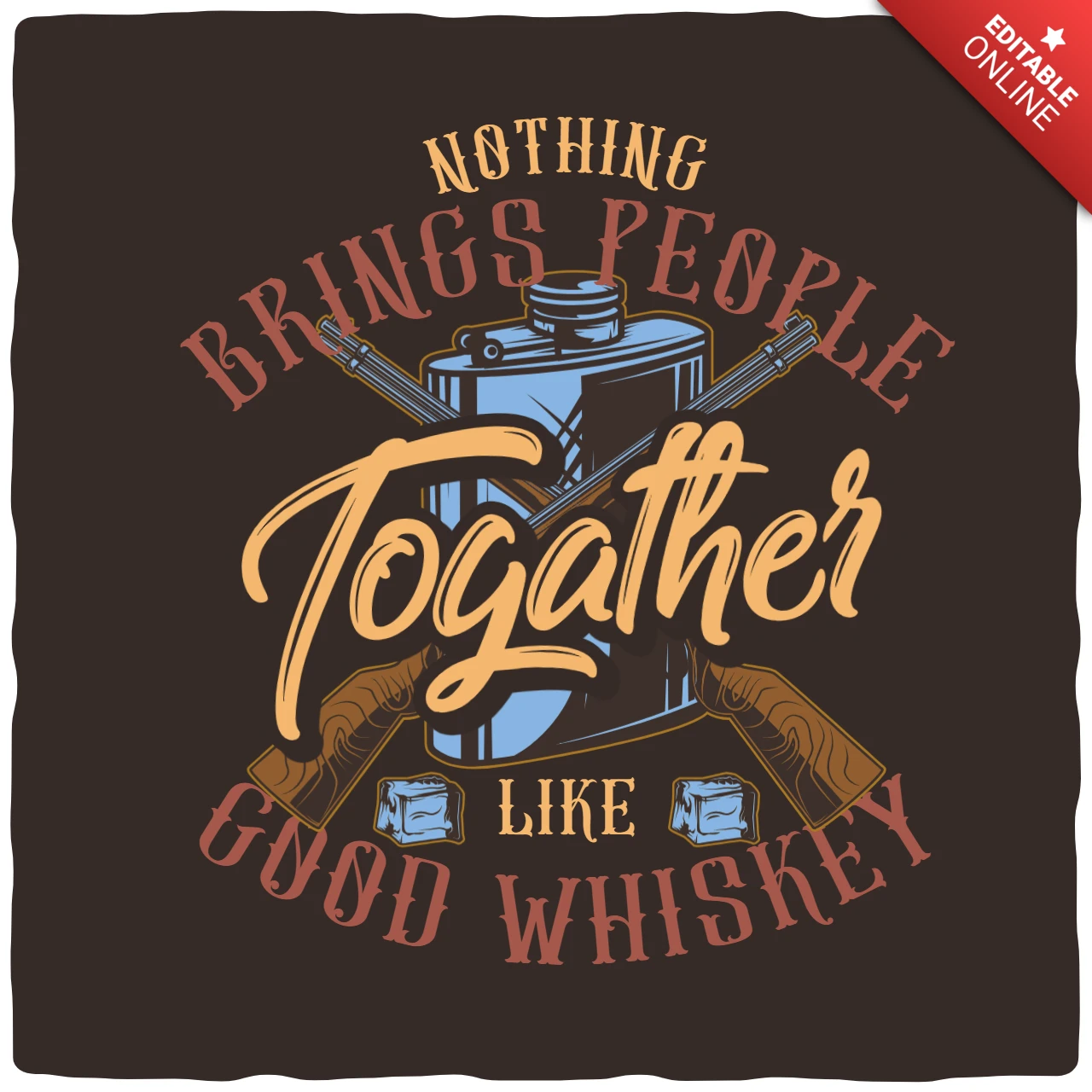 Plantilla de diseño de camiseta de whisky con pistola