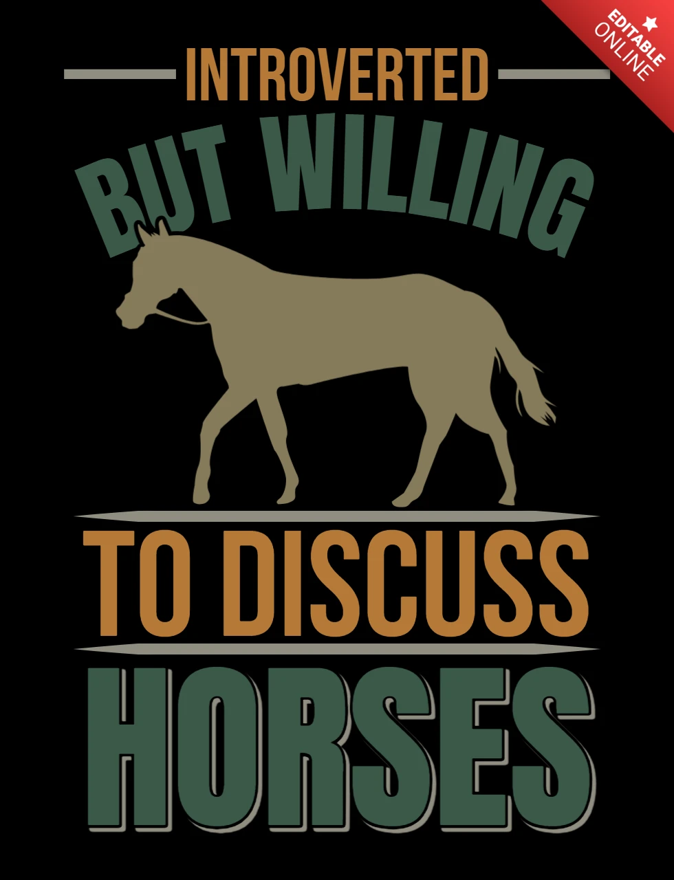 Modelo de camiseta para discutir corridas de cavalos, embora introvertido.