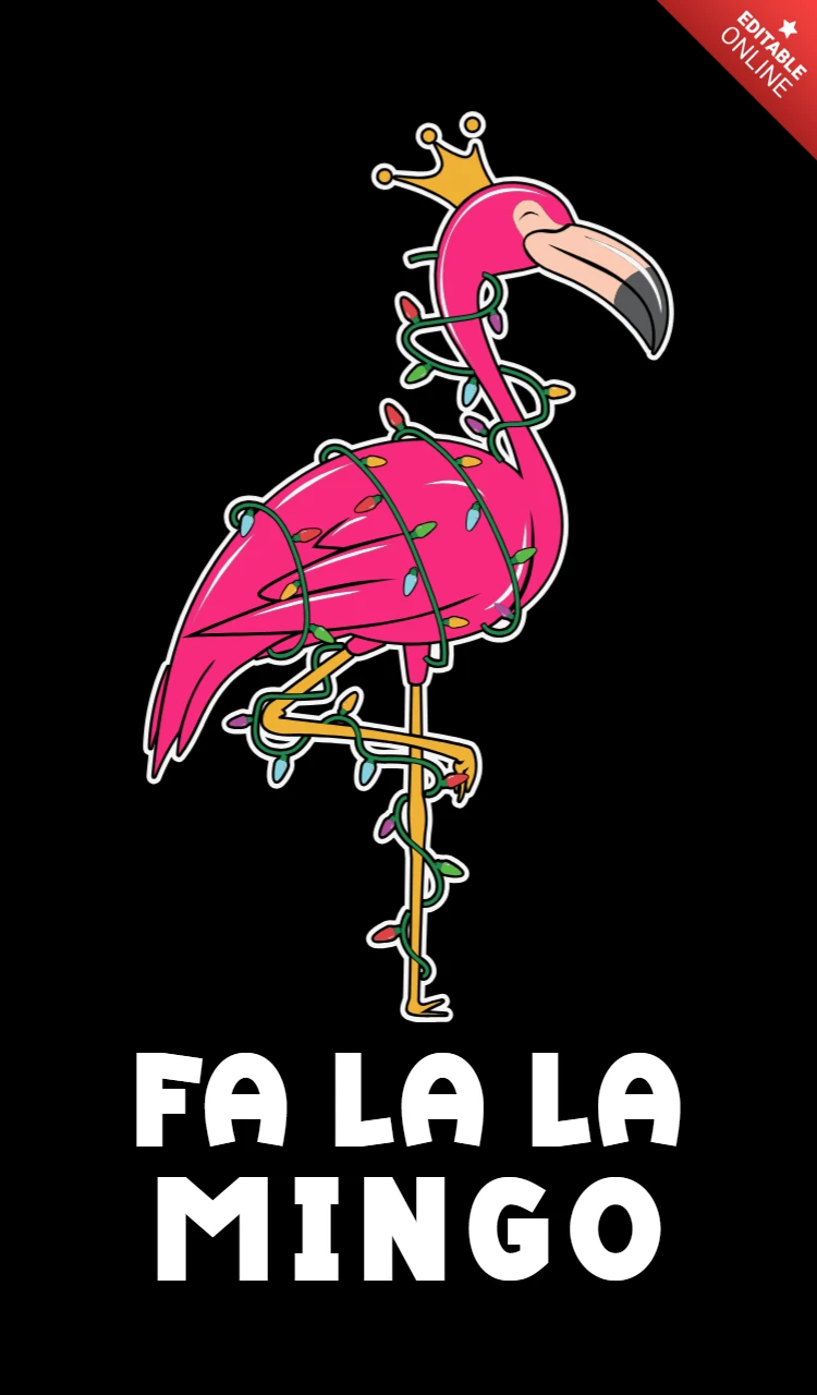 Fa la la mingo pink flamingo plantilla de diseño de camiseta