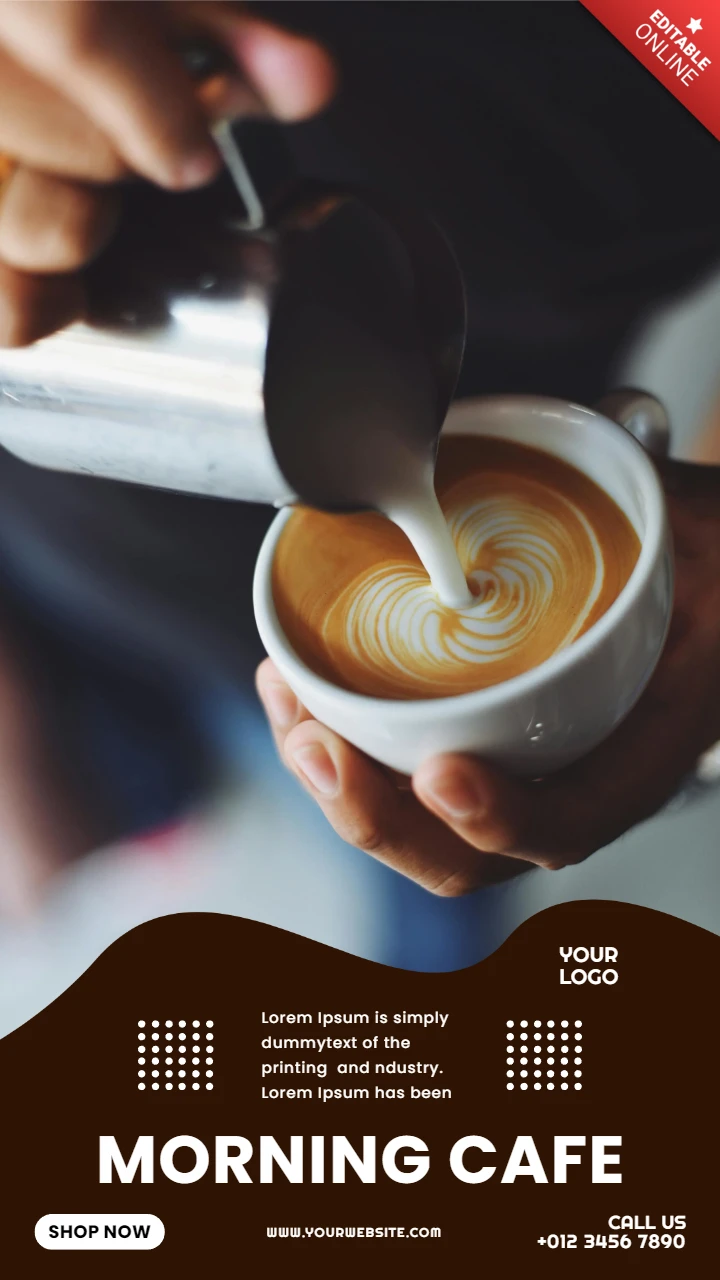 Coffee Shop Instagram Story Post Design Template