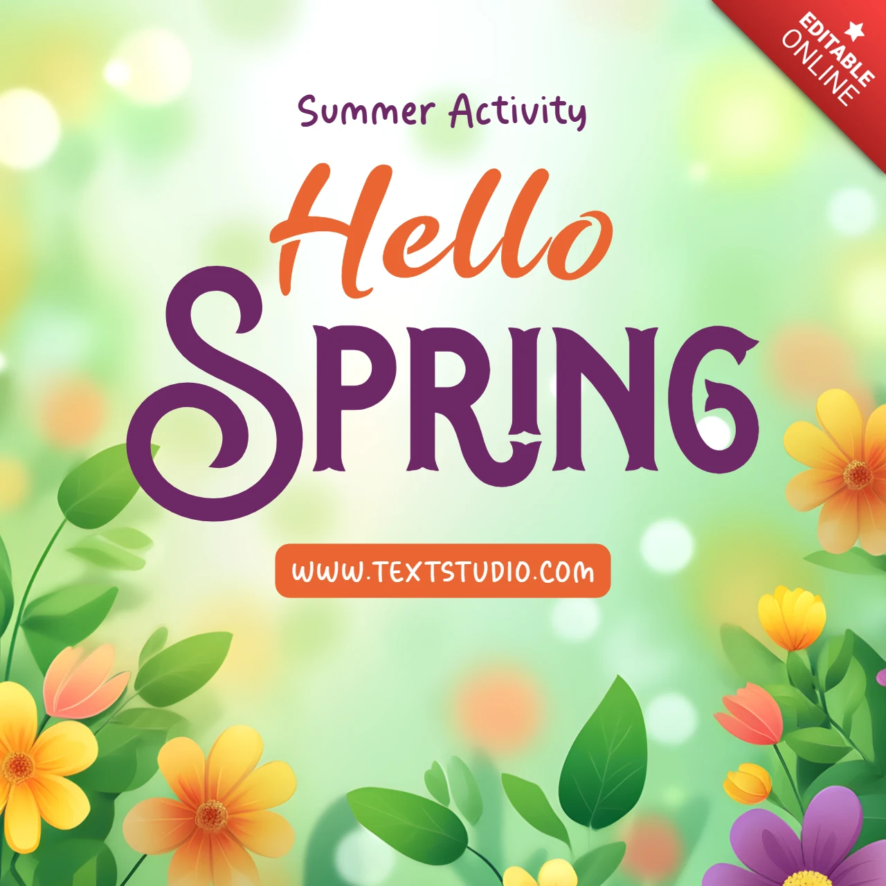 Spring Floral Design Template for Summer Activities