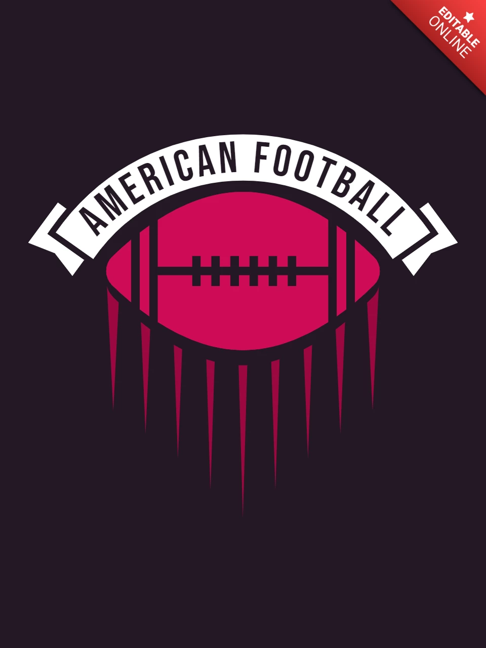 アメリカンフットボールボールのTシャツテンプレートデザイン