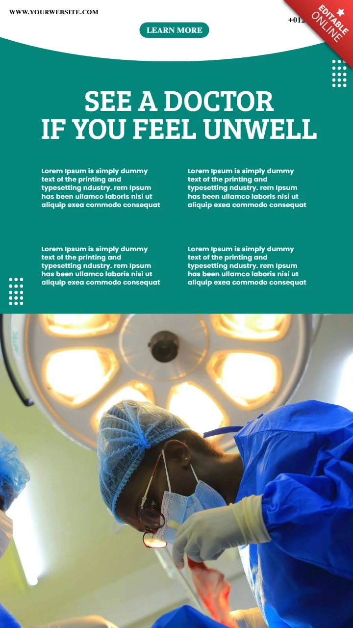 Modelo de design de postagem de história promocional médica clássica do Instagram