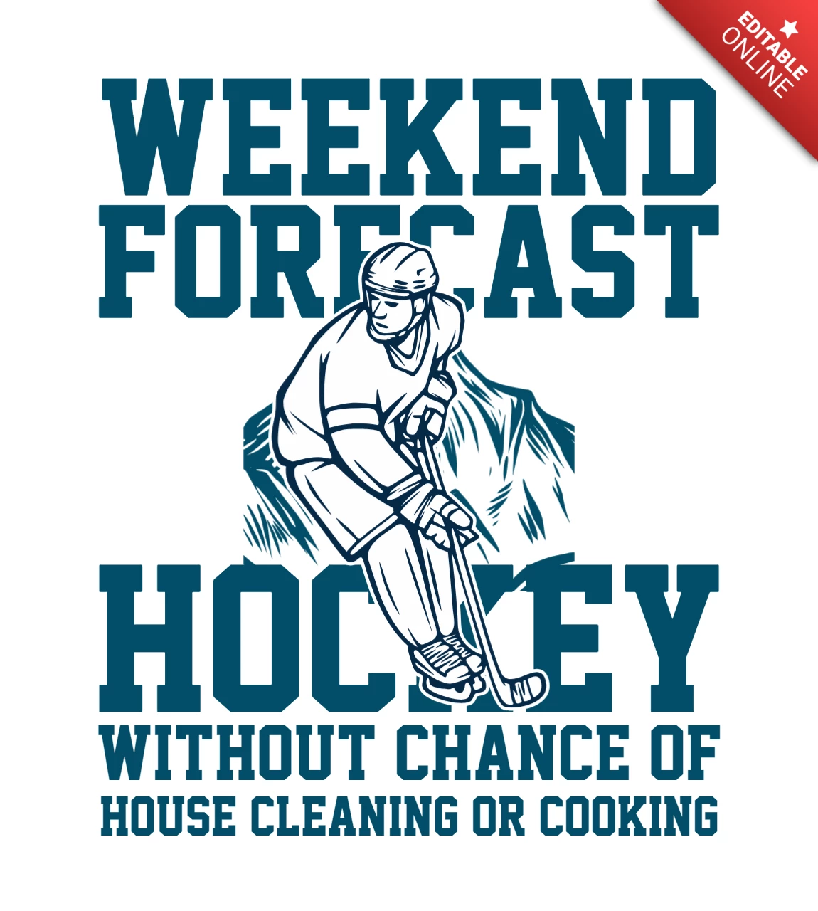 Hockey Player Vintage T-shirt Design Template