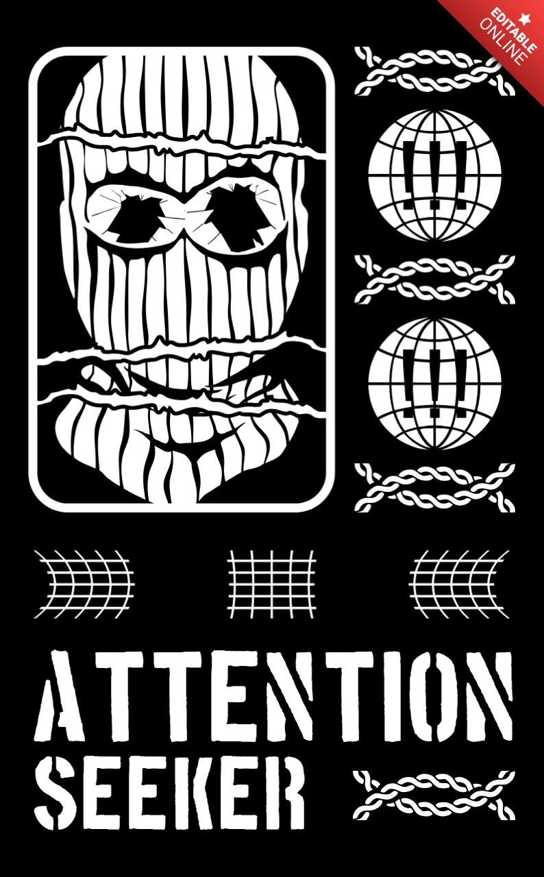 Attention Seeker Graphic Design Template for Apparel