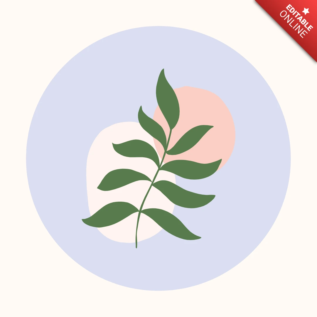 Modelo de capa de destaque de história do Instagram com folhas florais