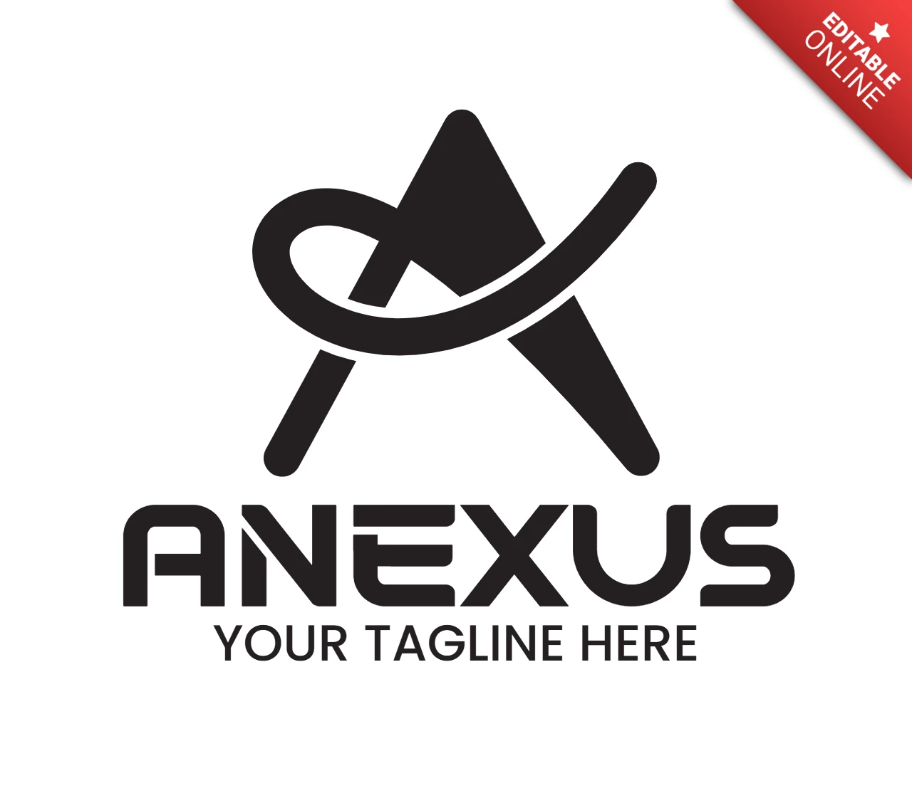 Anexus letter un modèle de logo moderne et élégant