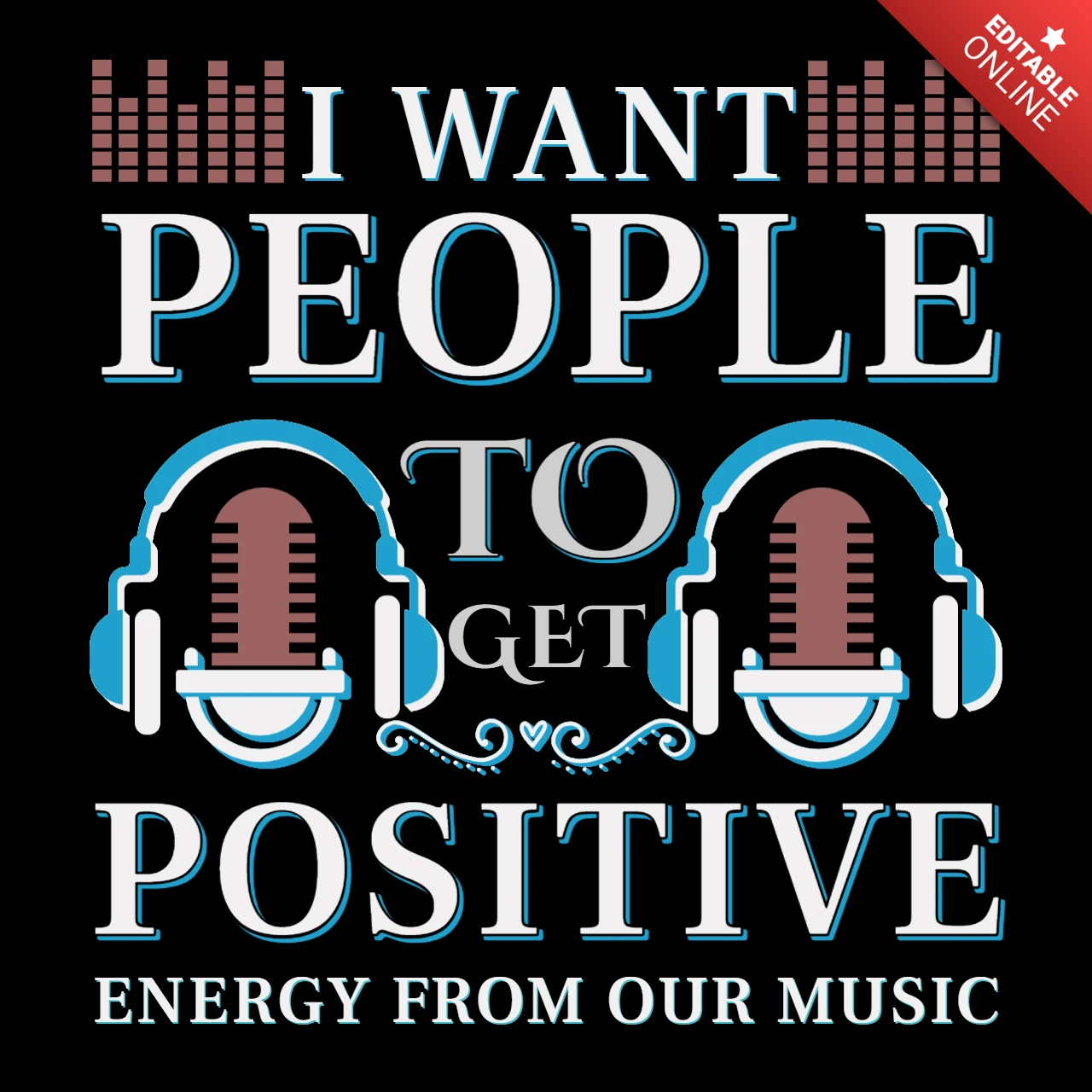 Positive Vibes Music Design Template for Creative Projects