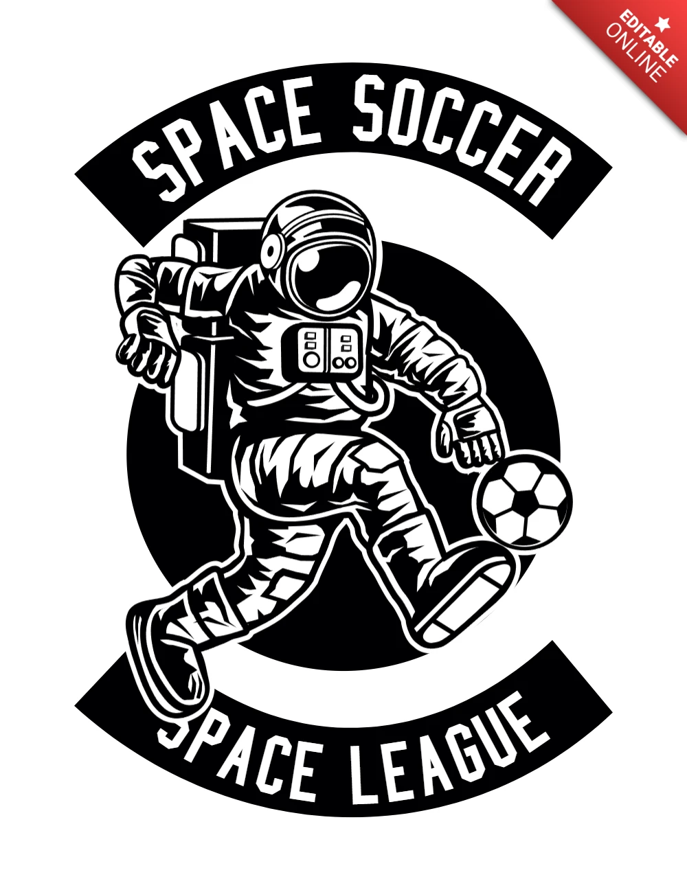 Space Soccer Space League T-shirt Design Template
