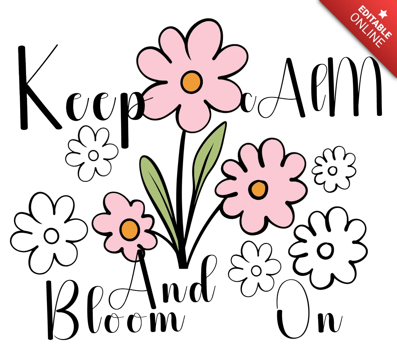 Floral Quote Design Template for Inspirational Posters and Prints