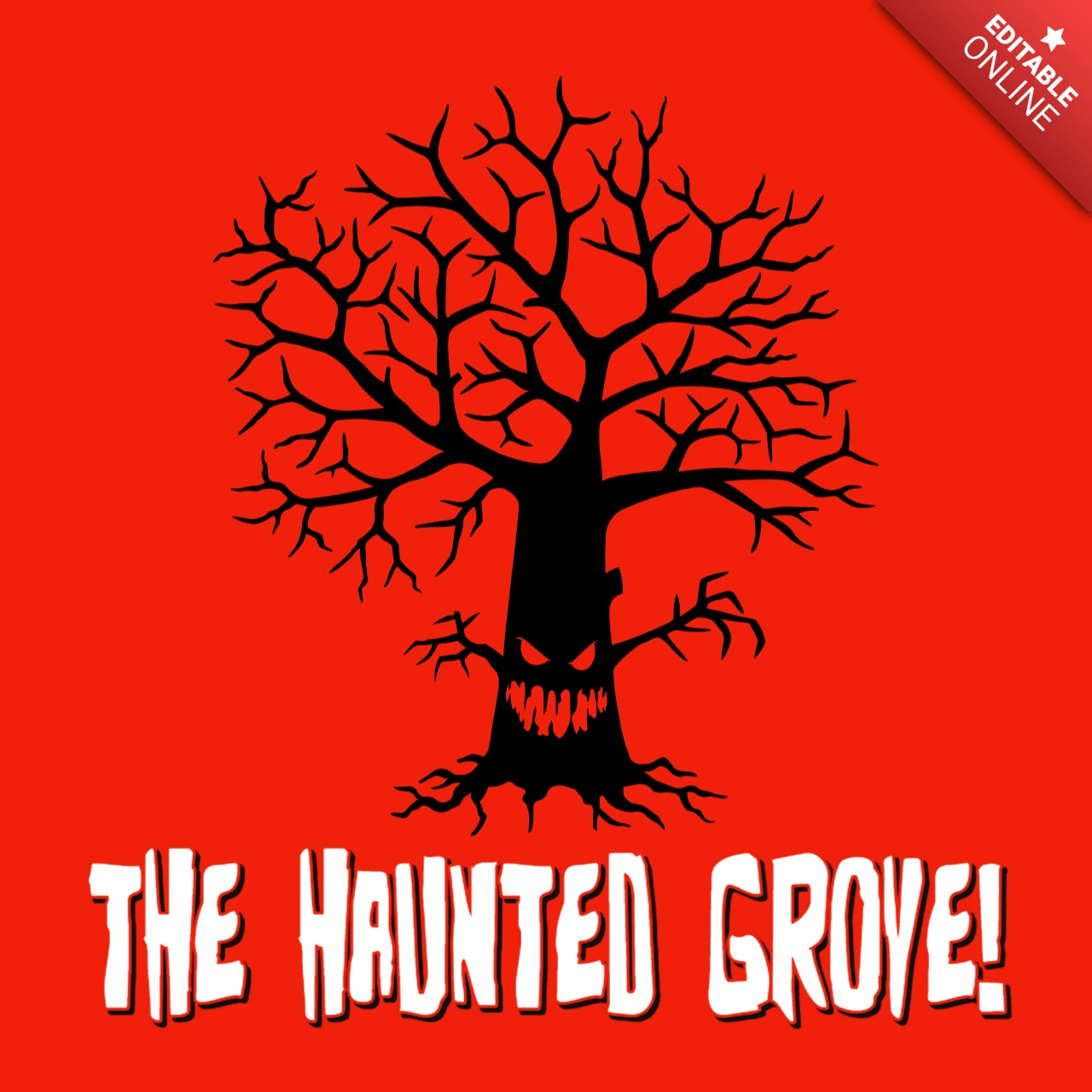 Spooky Tree Design Template for Halloween Celebrations