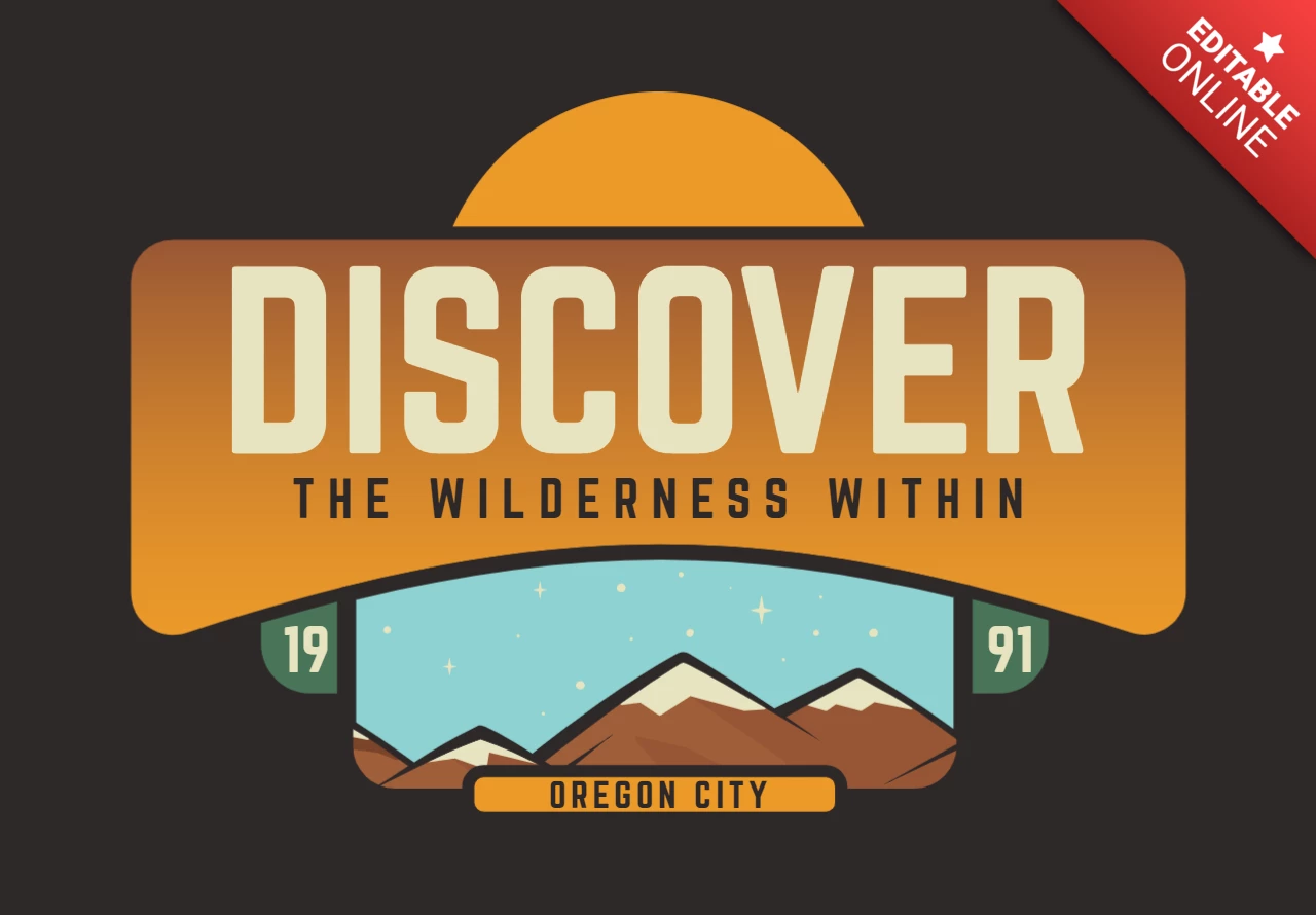 Wilderness Discover Badge Template Design