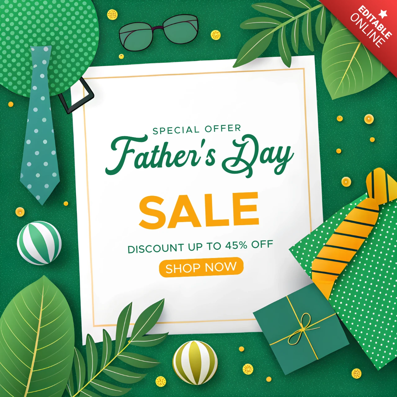 Plantilla de rebajas para el Día del Padre: diseño vibrante y divertido para descuentos