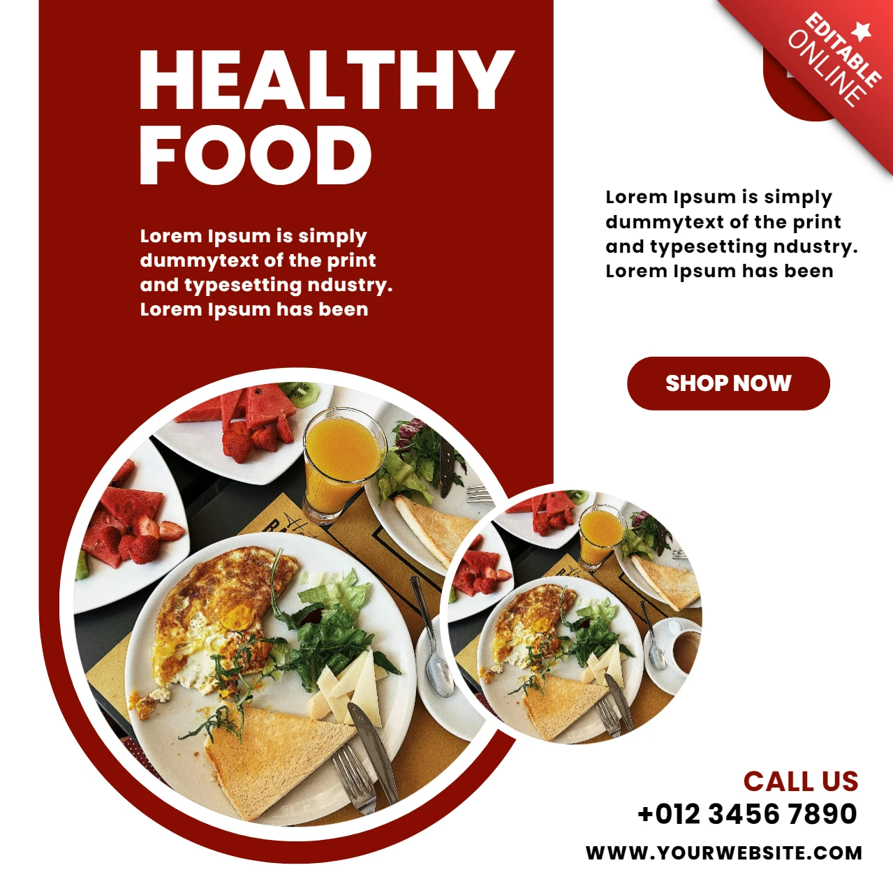 Striking Visual Restaurant Ad Instagram Post Design Template