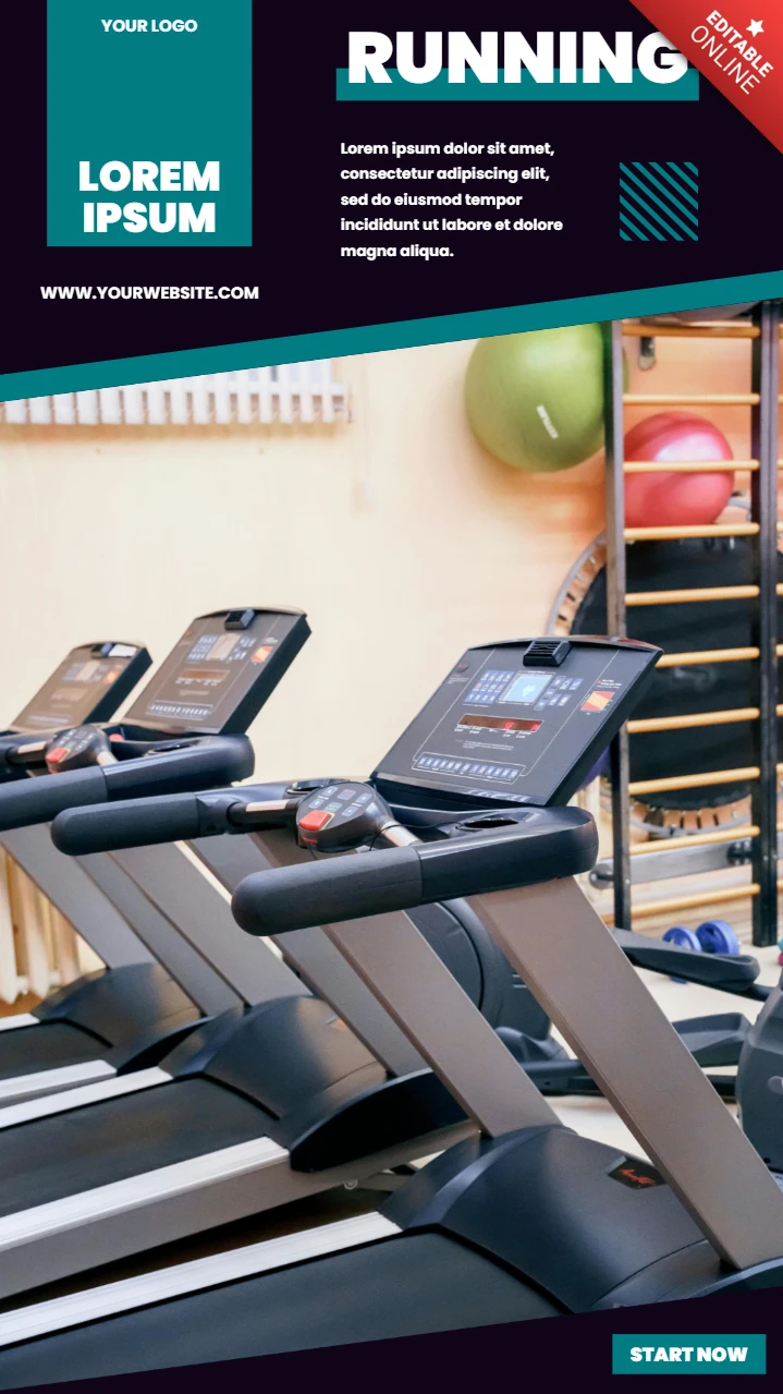 Runner's club gym instagram story post design Vorlage
