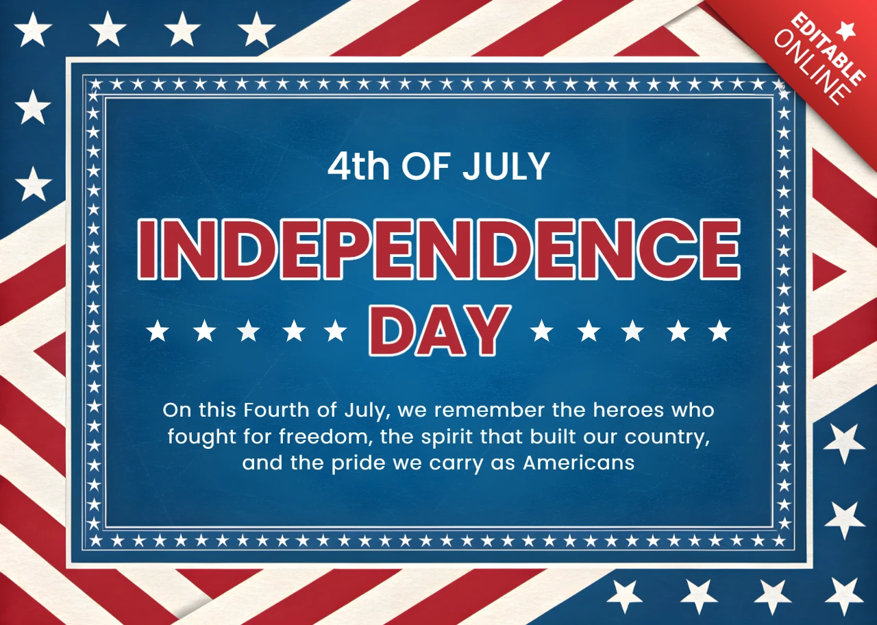 Modelo de celebração do dia da independência com design da bandeira americana