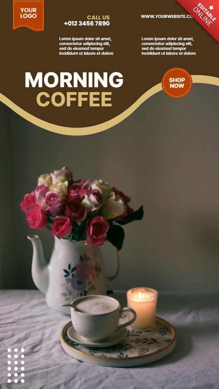 Morning Coffee Instagram Story Post Design Template