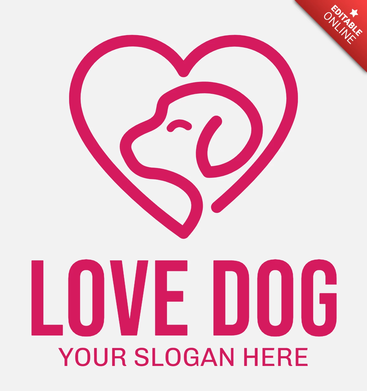 Love dog plantilla de diseño de logotipo