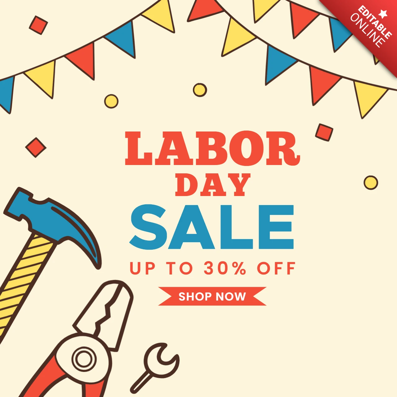 Colorful Labor Day Sale Template Design for Festive Promotions