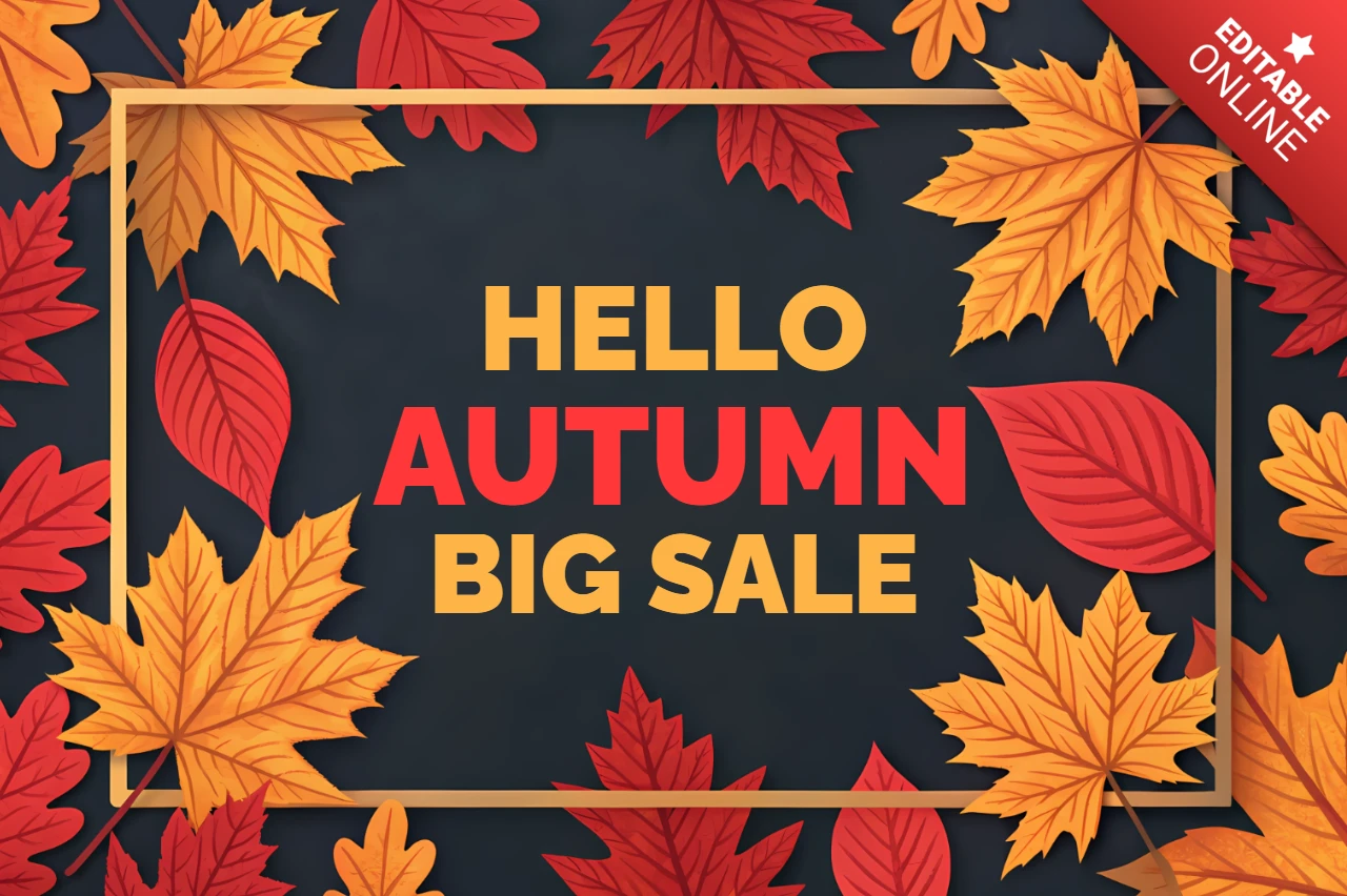 Herbstblätter Verkauf Werbevorlage Design für Plakate