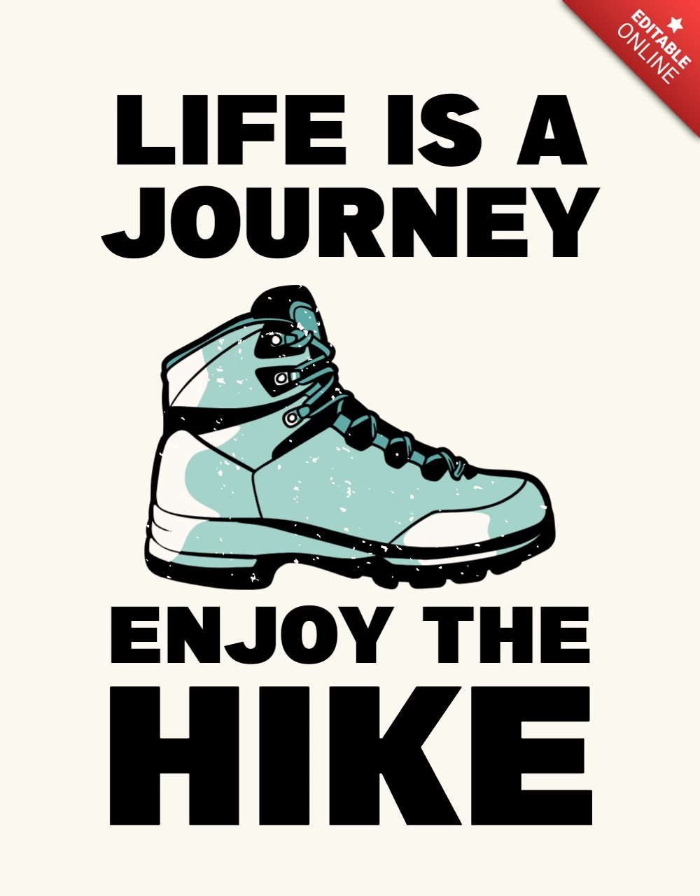 Enjoy The Hike With Hiking Boot Vintage T-shirt Design Template