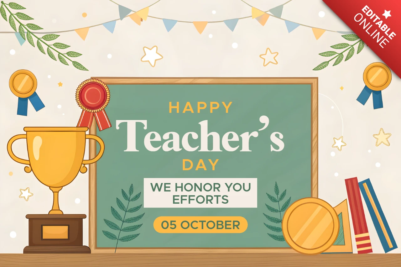 Teacher's Day Celebration Template - Whimsical Design for Honoring Educators