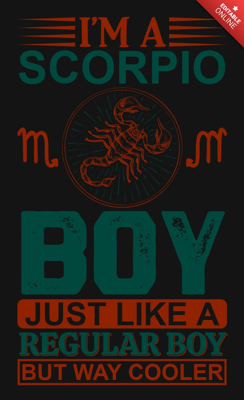Ich bin ein skorpion junge sternzeichen t-shirt design vorlage