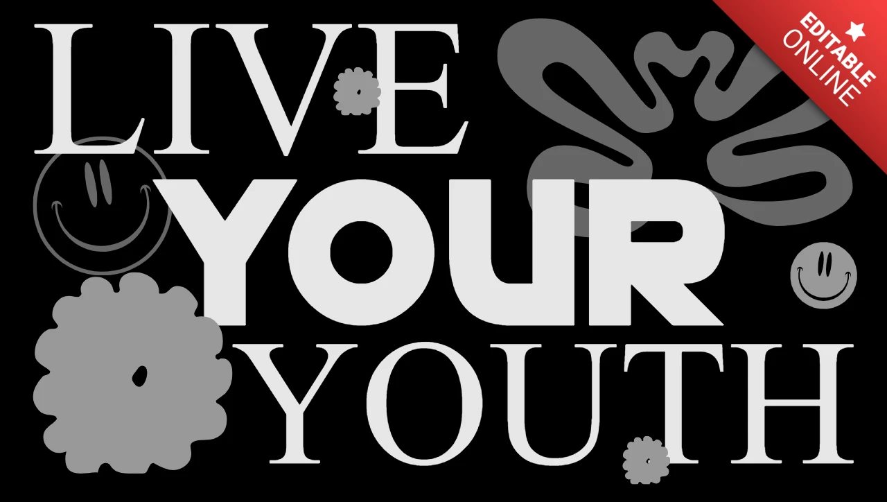 Speelse typografie ontwerp sjabloon voor jeugdige merchandise