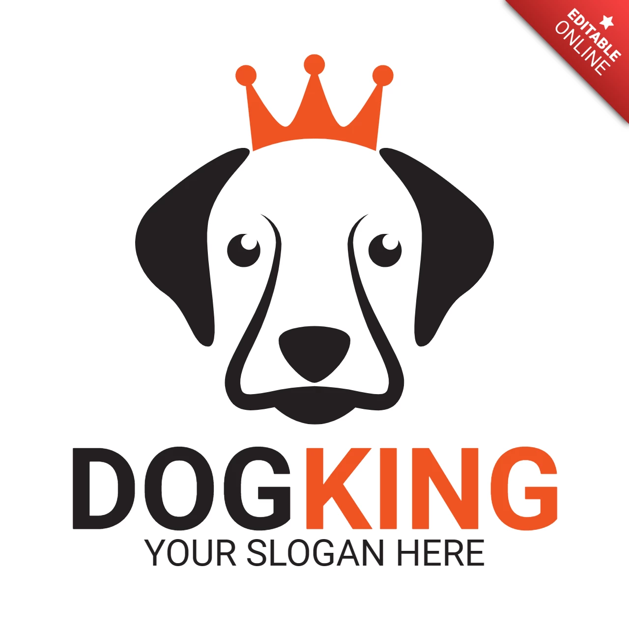 Hond hoofd koning logo ontwerpsjabloon