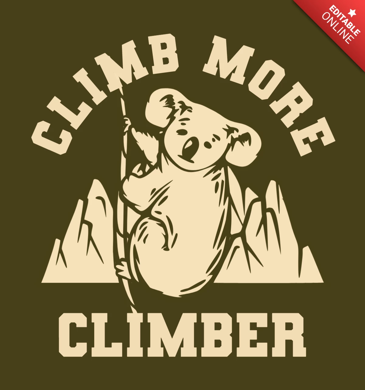 Koala Climbing Vintage Logo Design Template