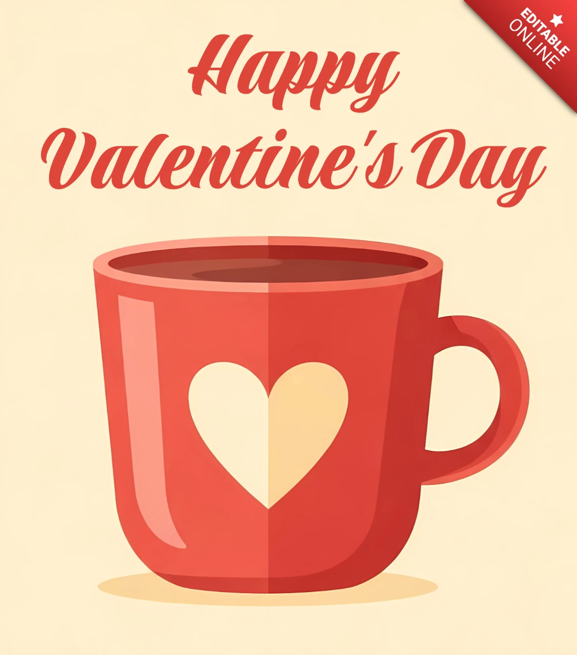 Plantilla de diseño de taza vintage para el día de San Valentín para tarjetas de felicitación
