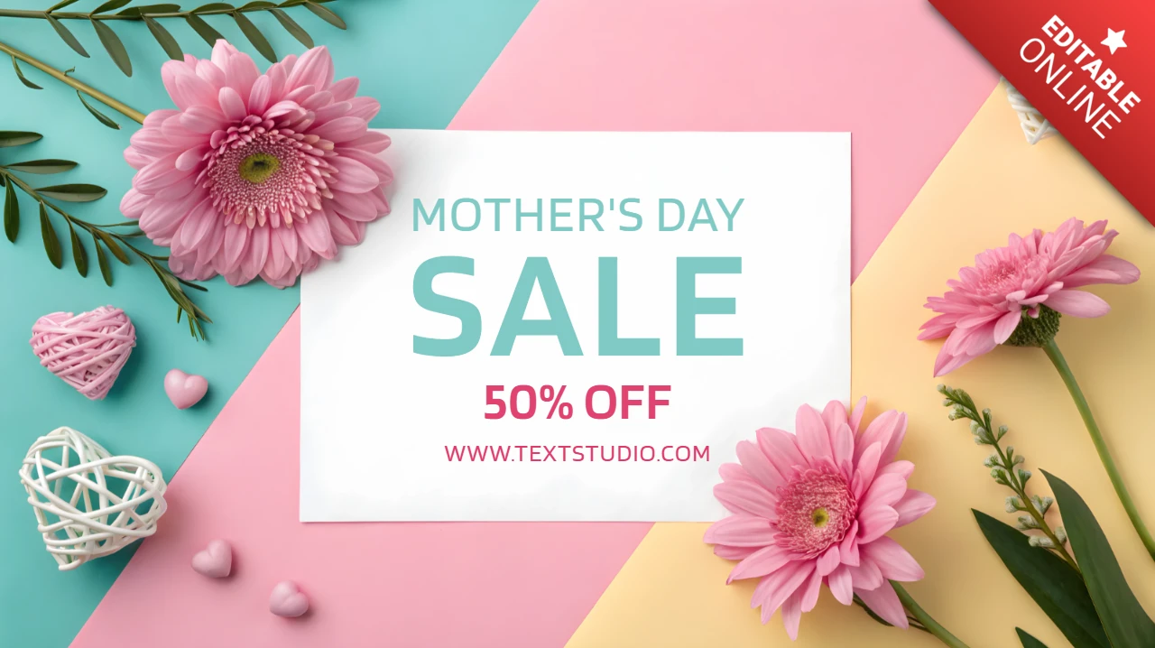Mother's Day Sale Design Template with Floral and Pastel Aesthetic