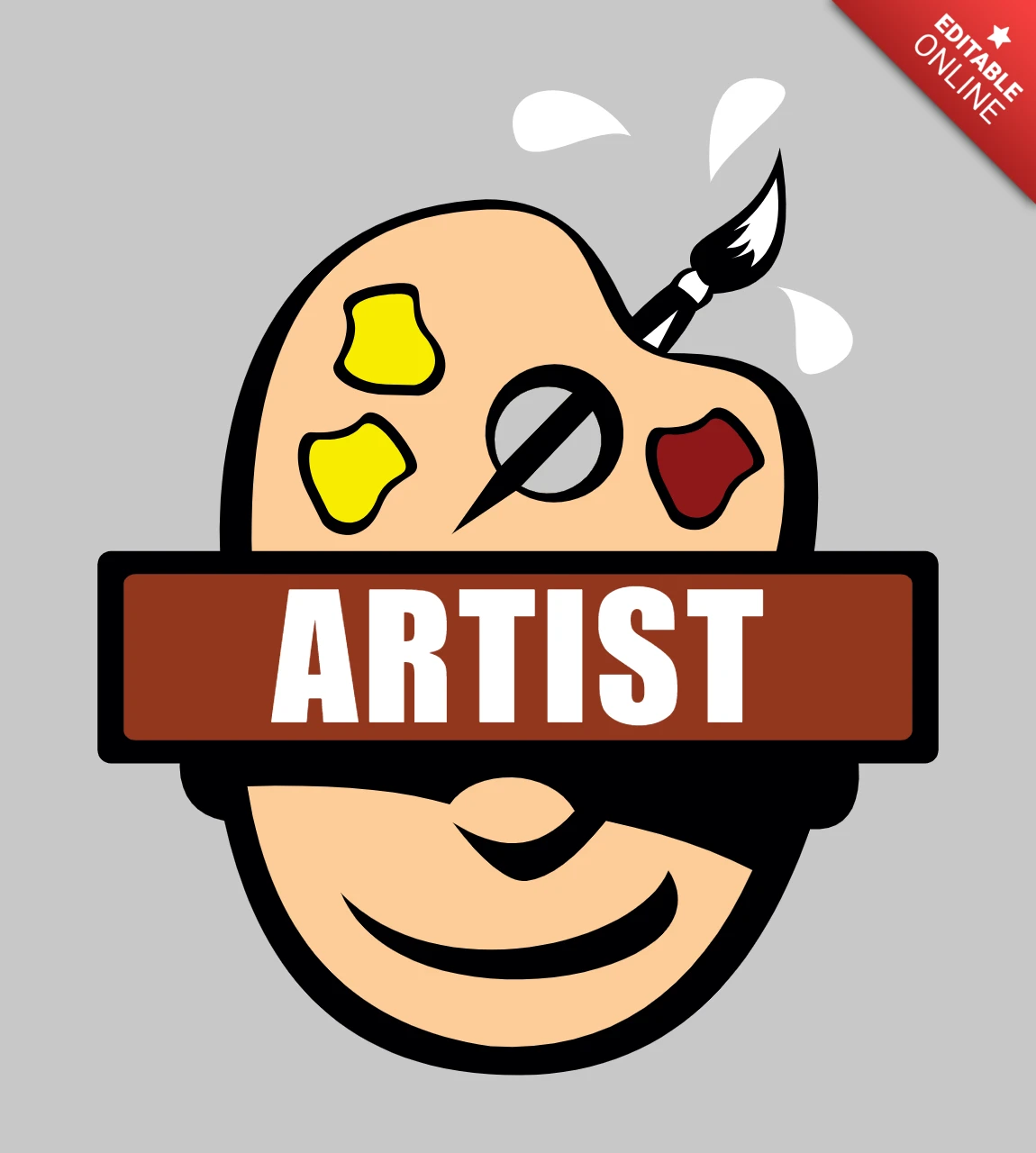 Artist Brain T-Shirt Design Template