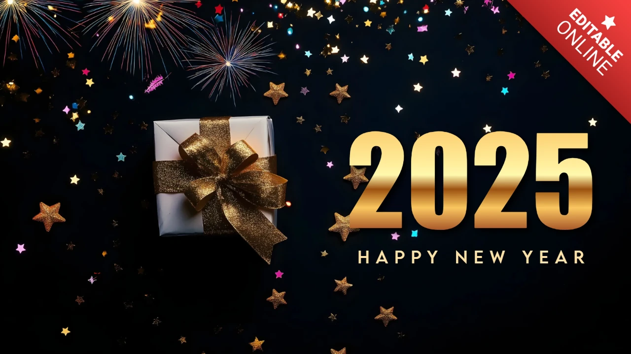 Luxus Neujahr 2025 Feier Design Vorlage