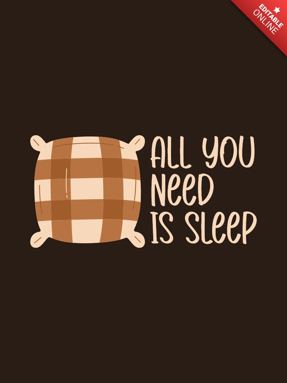 Pillow all you need is sleep t-shirt şablon tasarımı