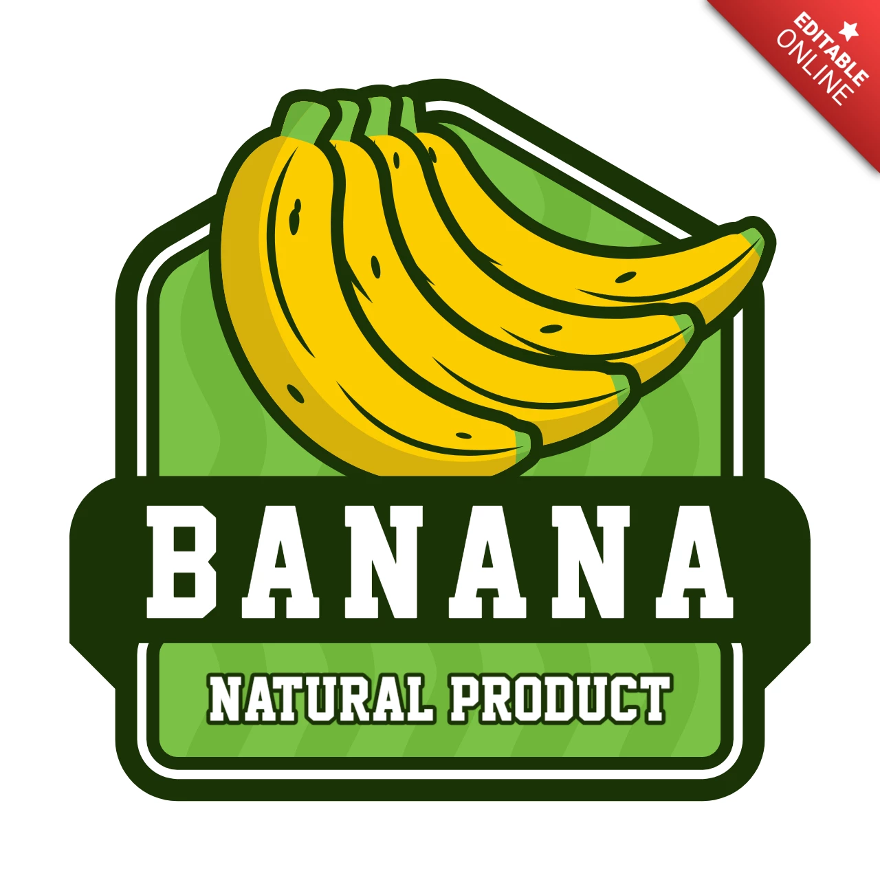 Banaan natuurlijk logo-ontwerpsjabloon