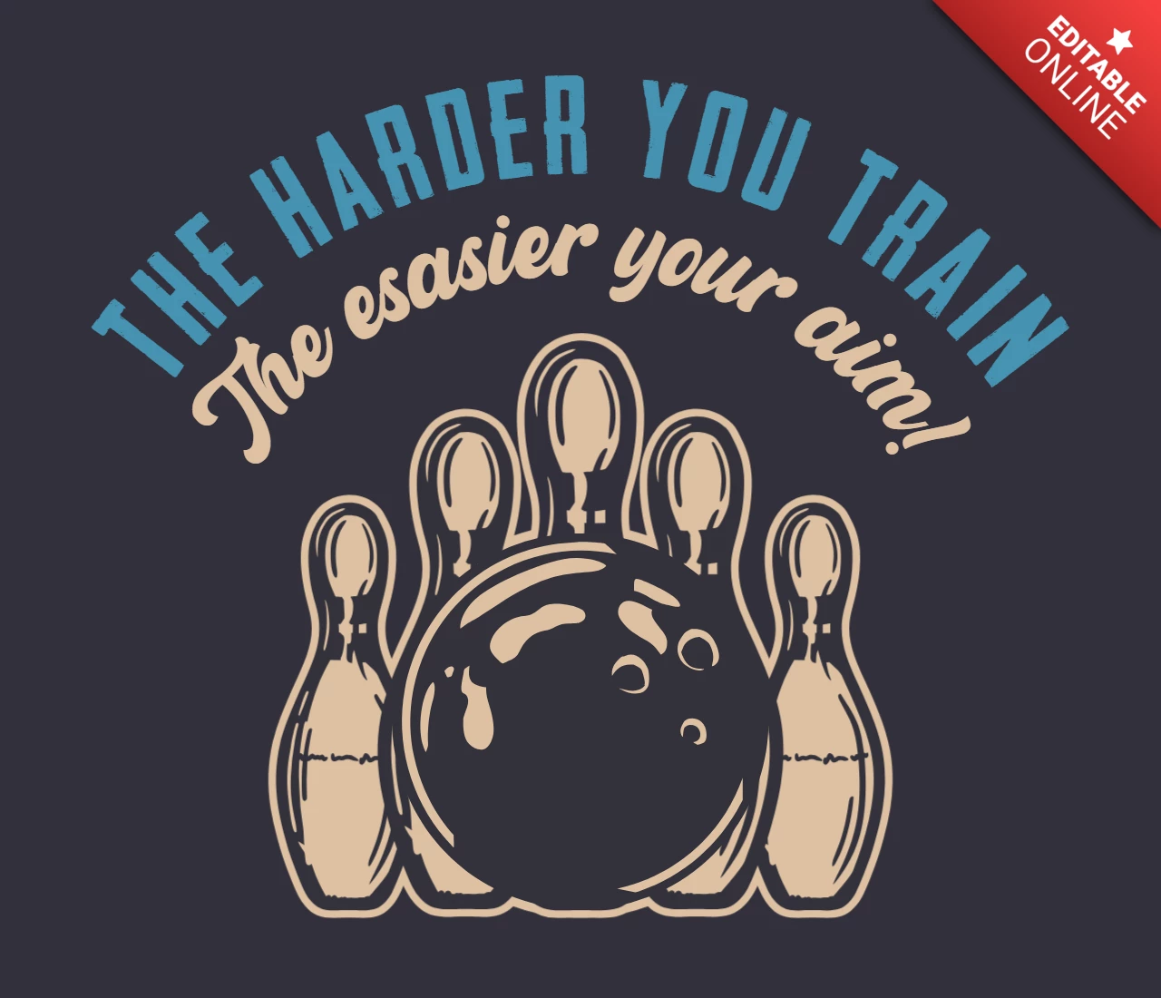 Frapper le modèle de conception de t-shirt vintage de bowling