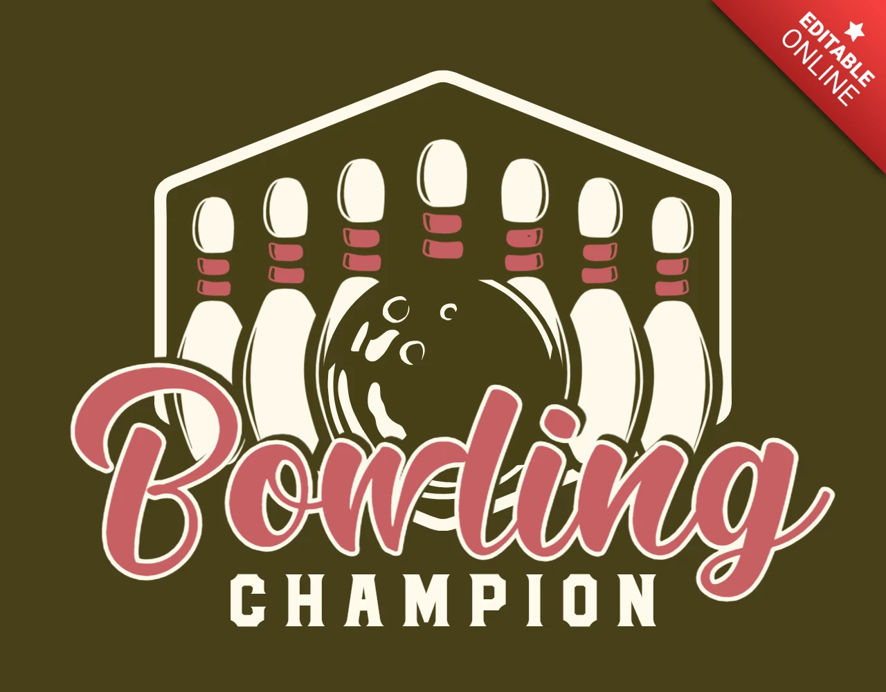 Modèle de logo pour un champion de bowling