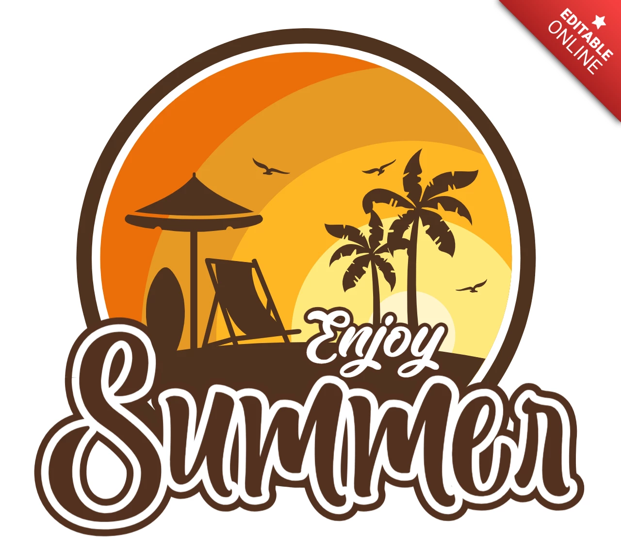 Time to Summer Logo Design Template