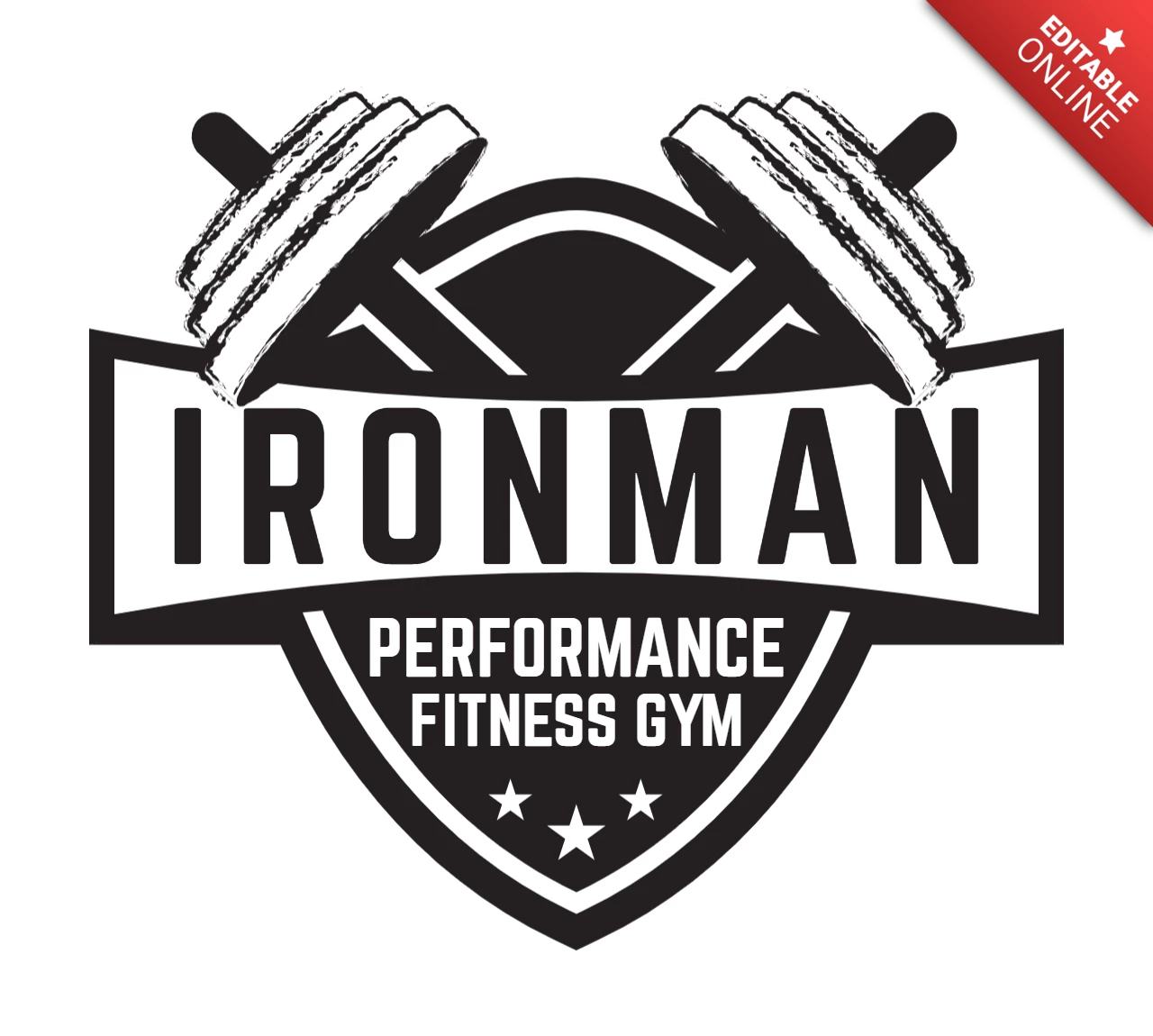 Modello di logo per palestra Iron Man Performance