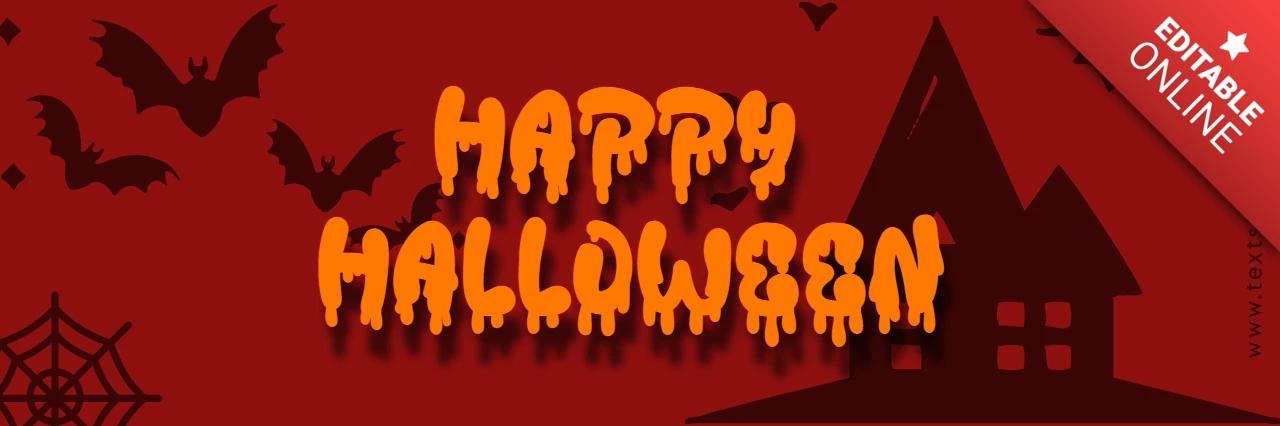 Red and Orange Illustration Happy Halloween Header Design