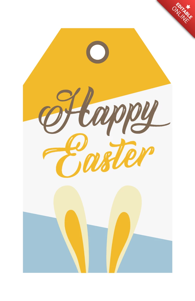 Happy Easter Tag Template Design