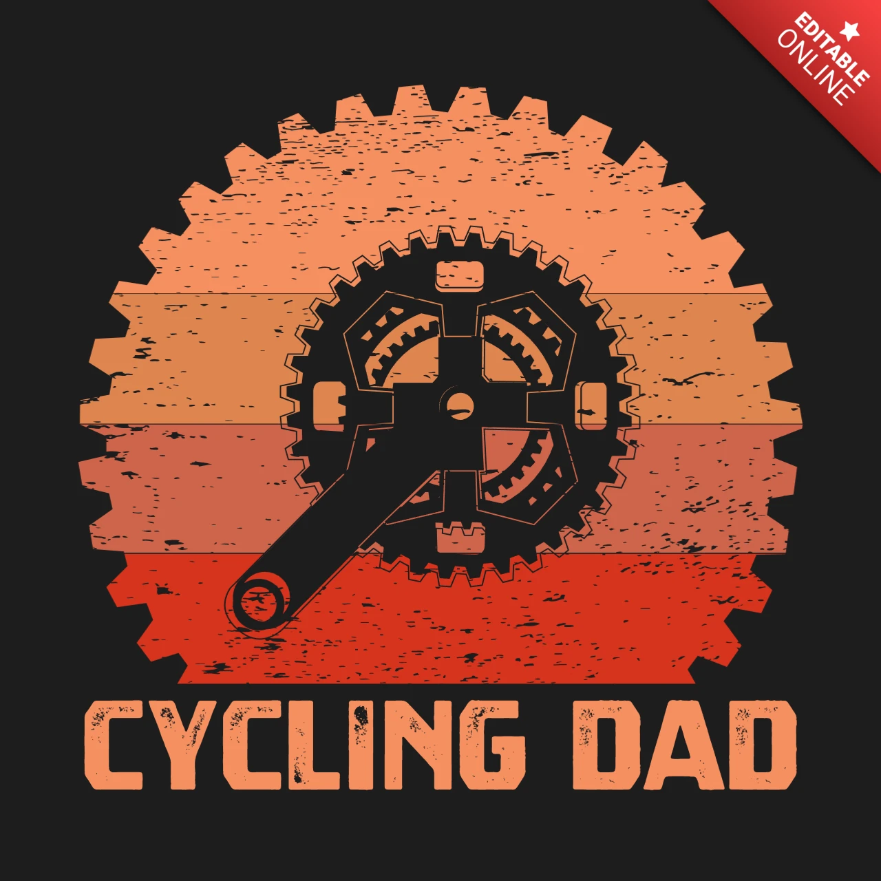 Cycling Dad with Cycle Parts T-shirt Design Template