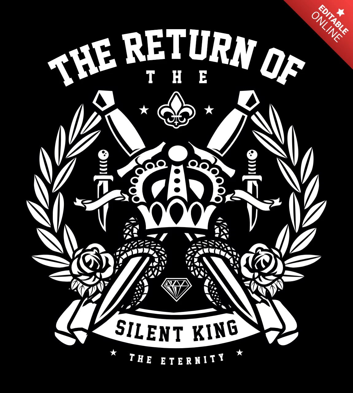 Le retour du roi silencieux - modèle de t-shirt