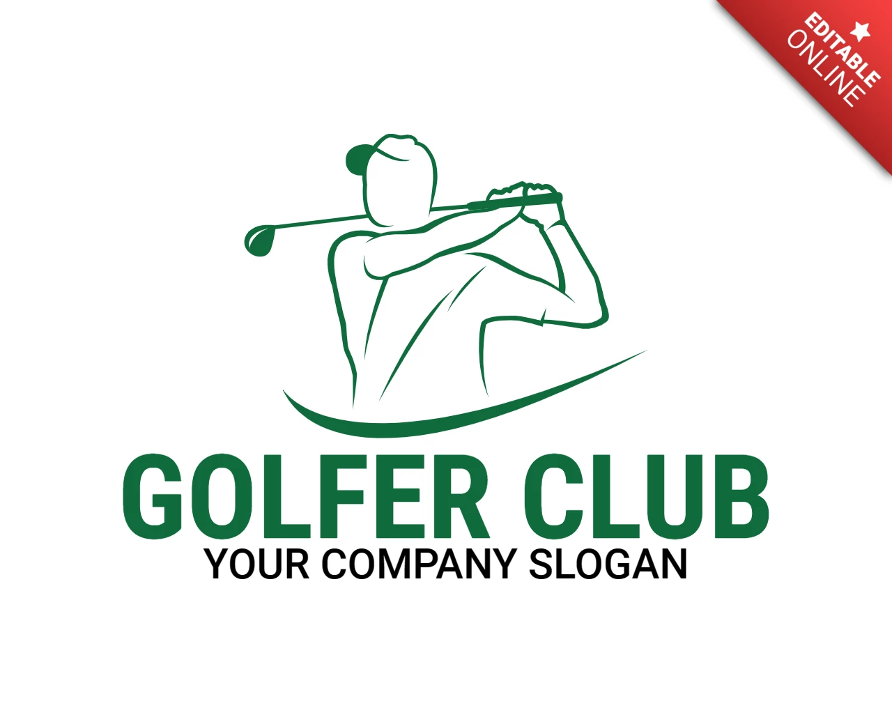 Golfer Club Tournament Sports Logo Design Template