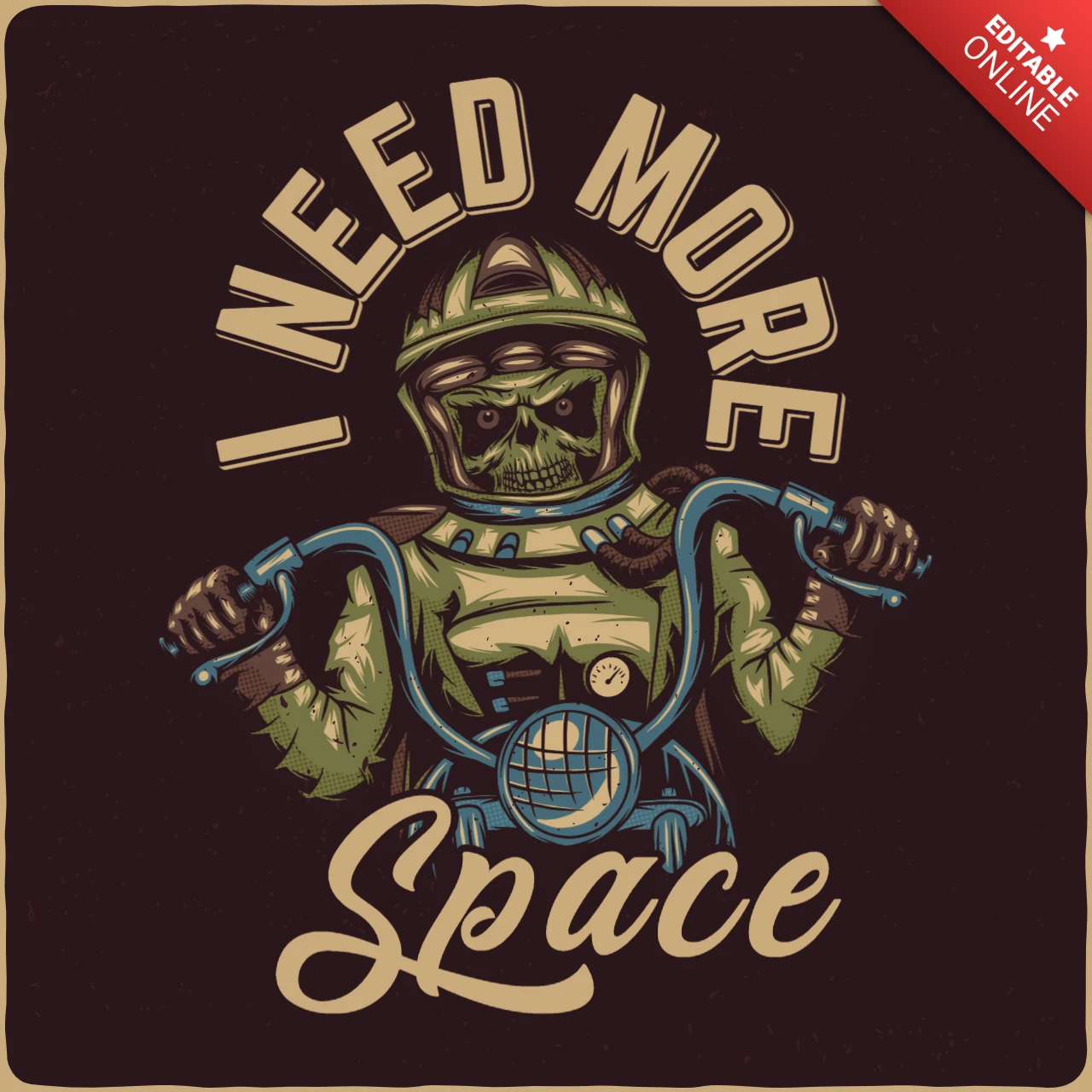 Ik heb meer ruimte nodig ondode motorrijder t-shirt ontwerp