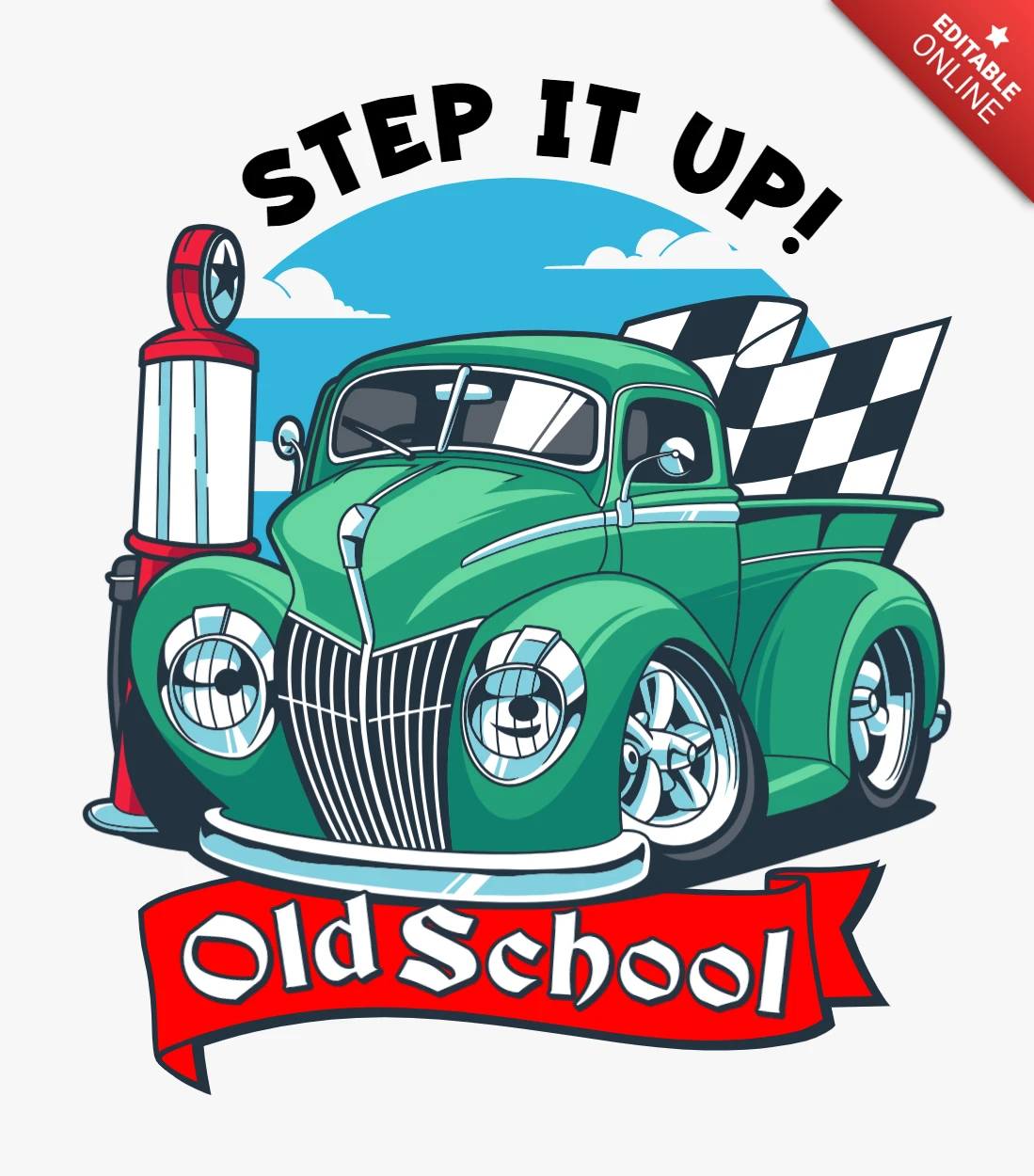 Modèle de t-shirt de voiture ancienne
