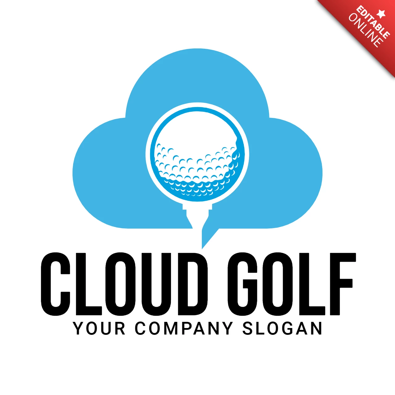 Cloud Golf Logo Design Template